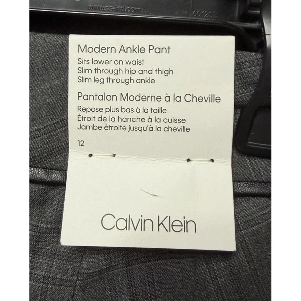 NWT‎ Calvin Klein Womens Gray Modern Ankle Dress Pants Slacks Trousers Size 12